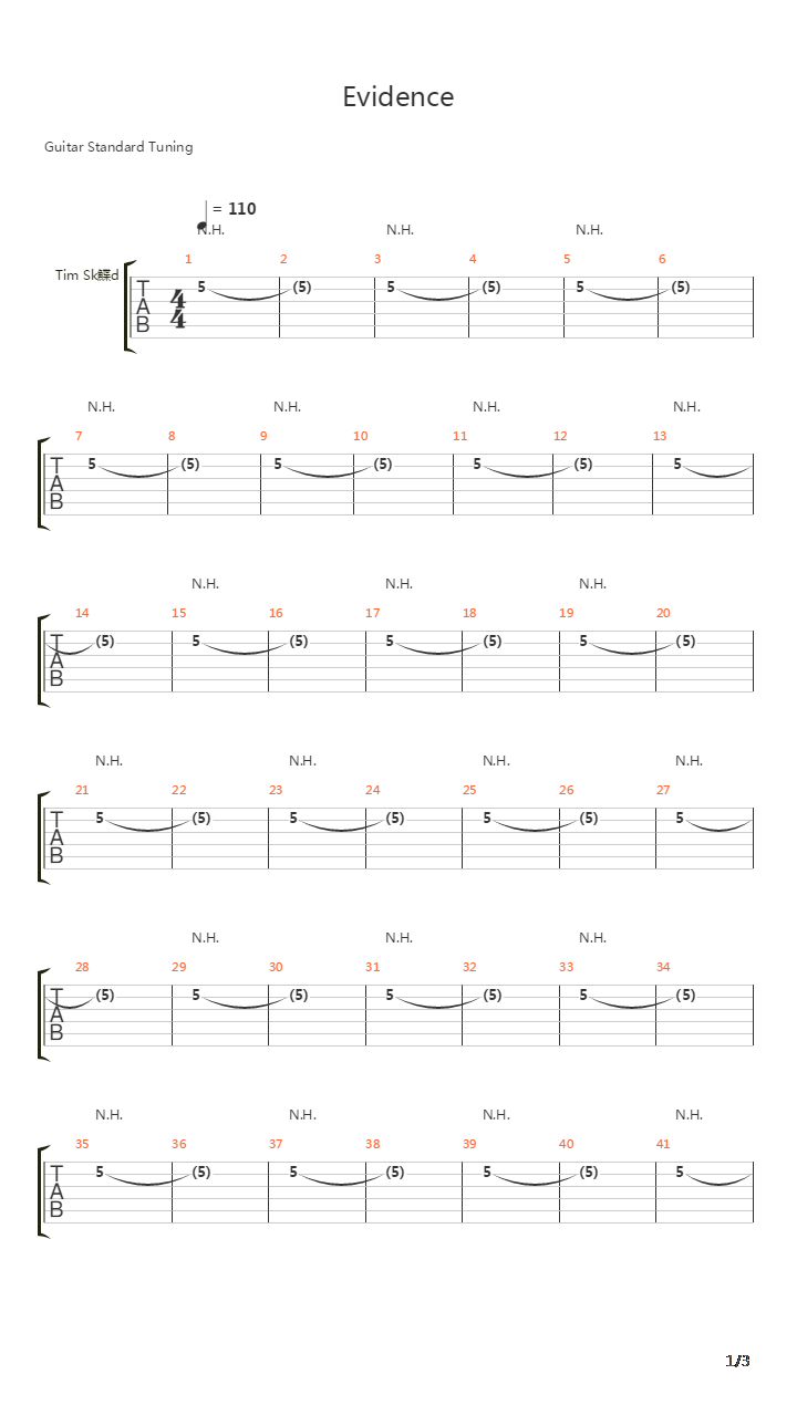 Evidence吉他谱