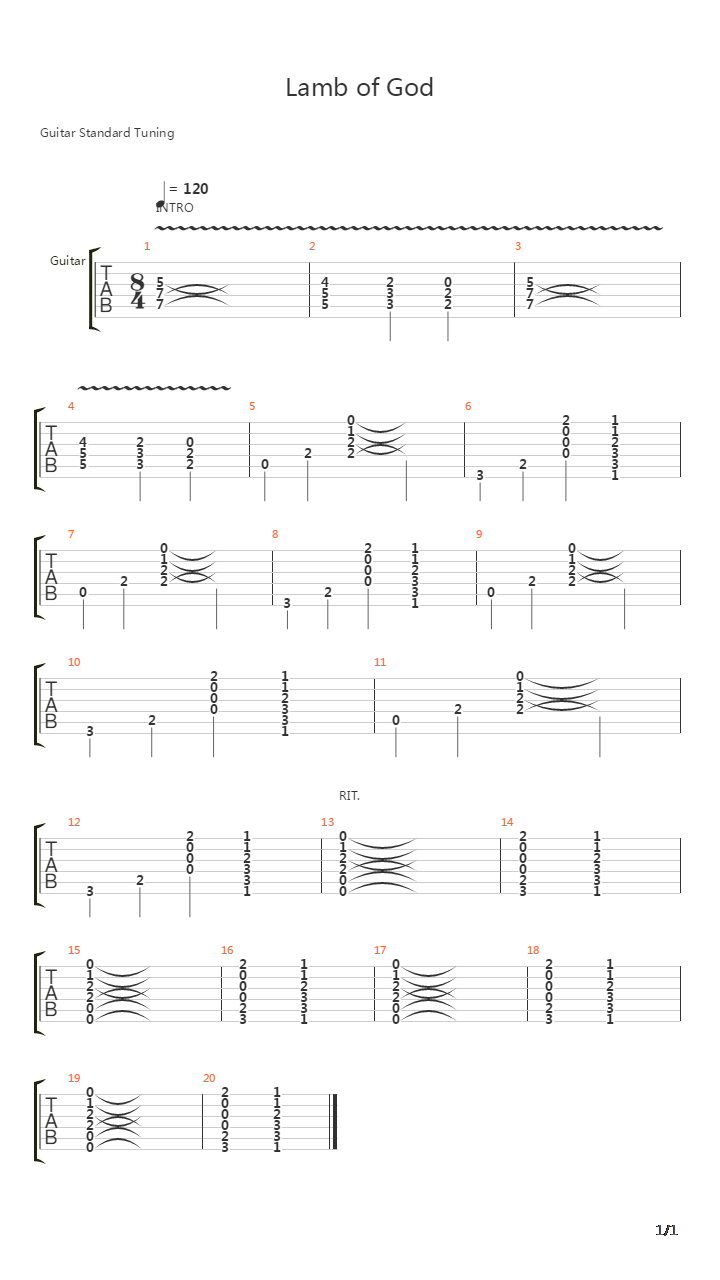 Lamb Of God吉他谱