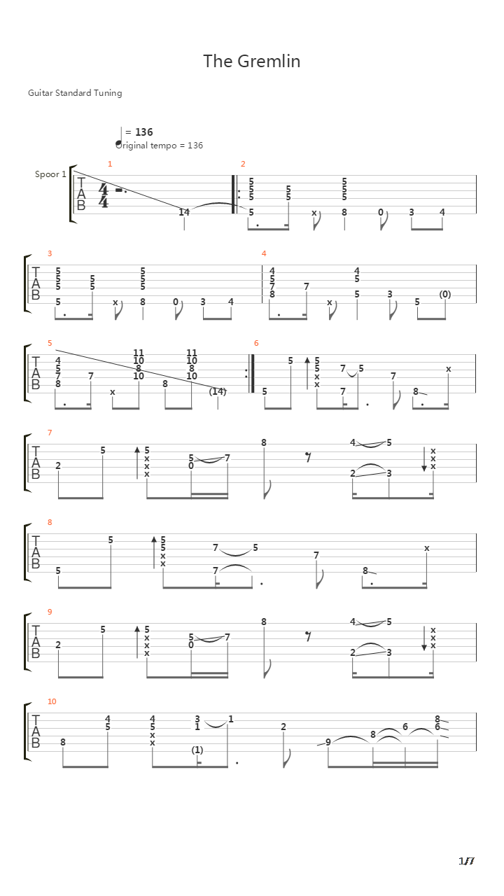 The Gremlin吉他谱