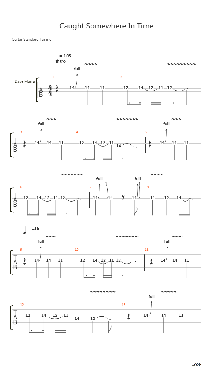 Caught Somewhere In Time吉他谱