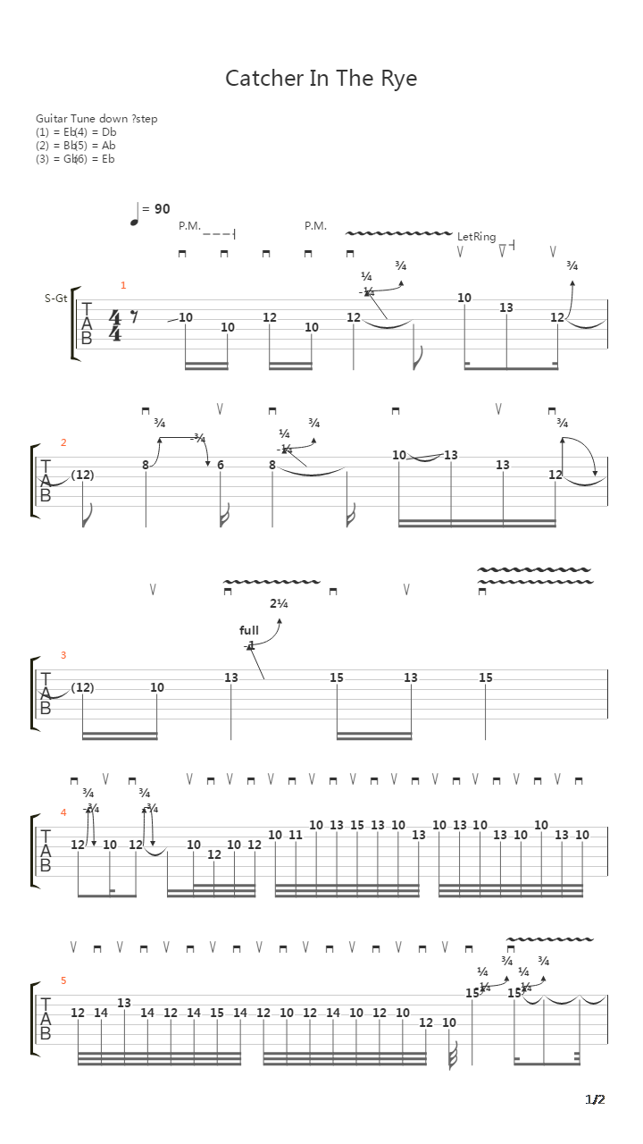 Catcher In The Rye吉他谱