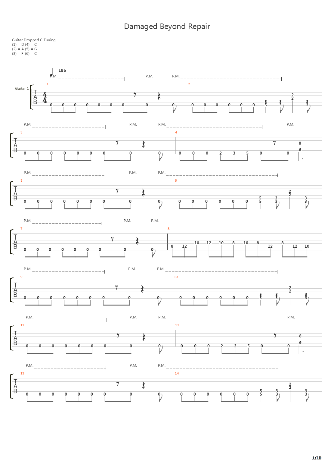 Damaged Beyond Repair吉他谱