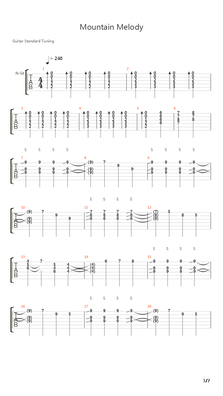 Mountain Melody吉他谱
