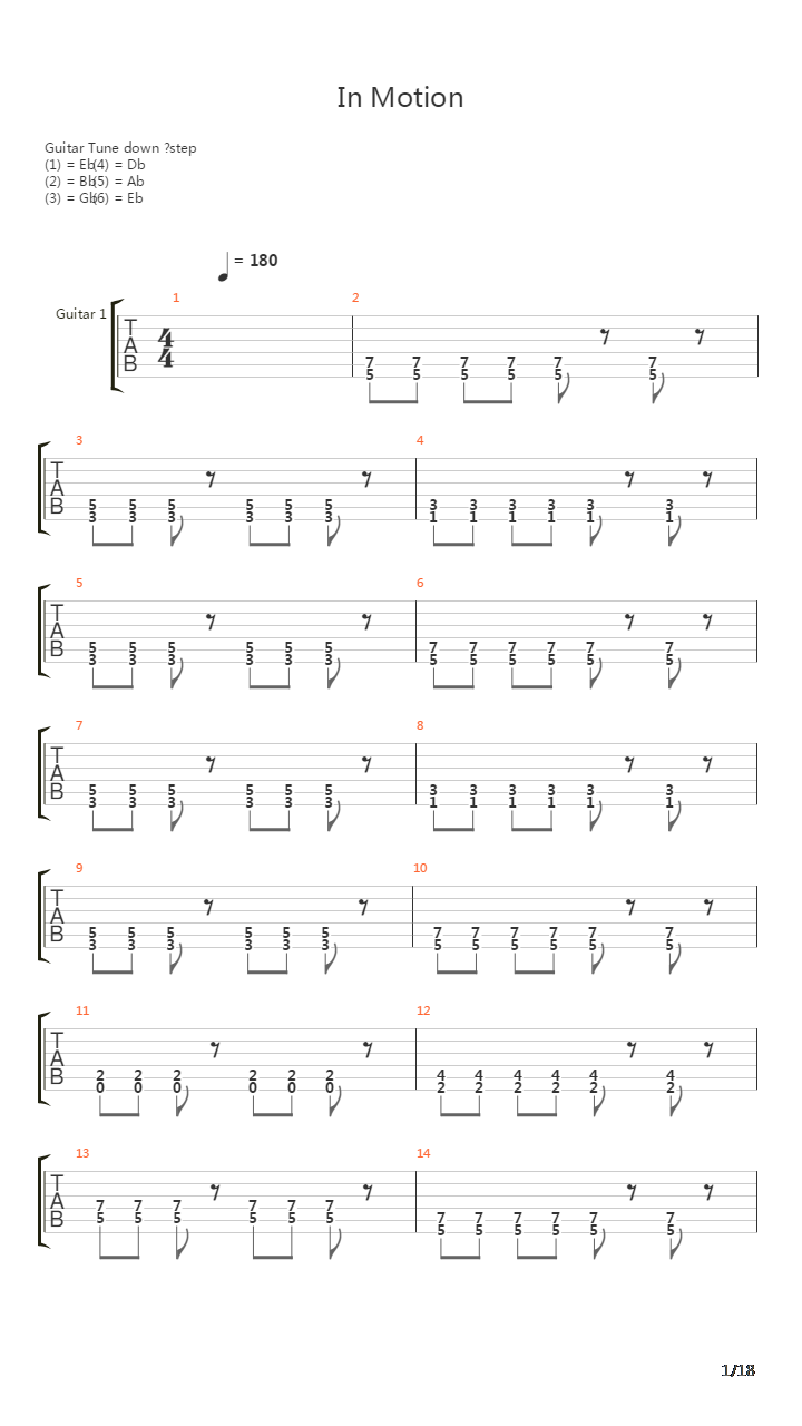 In Motion吉他谱