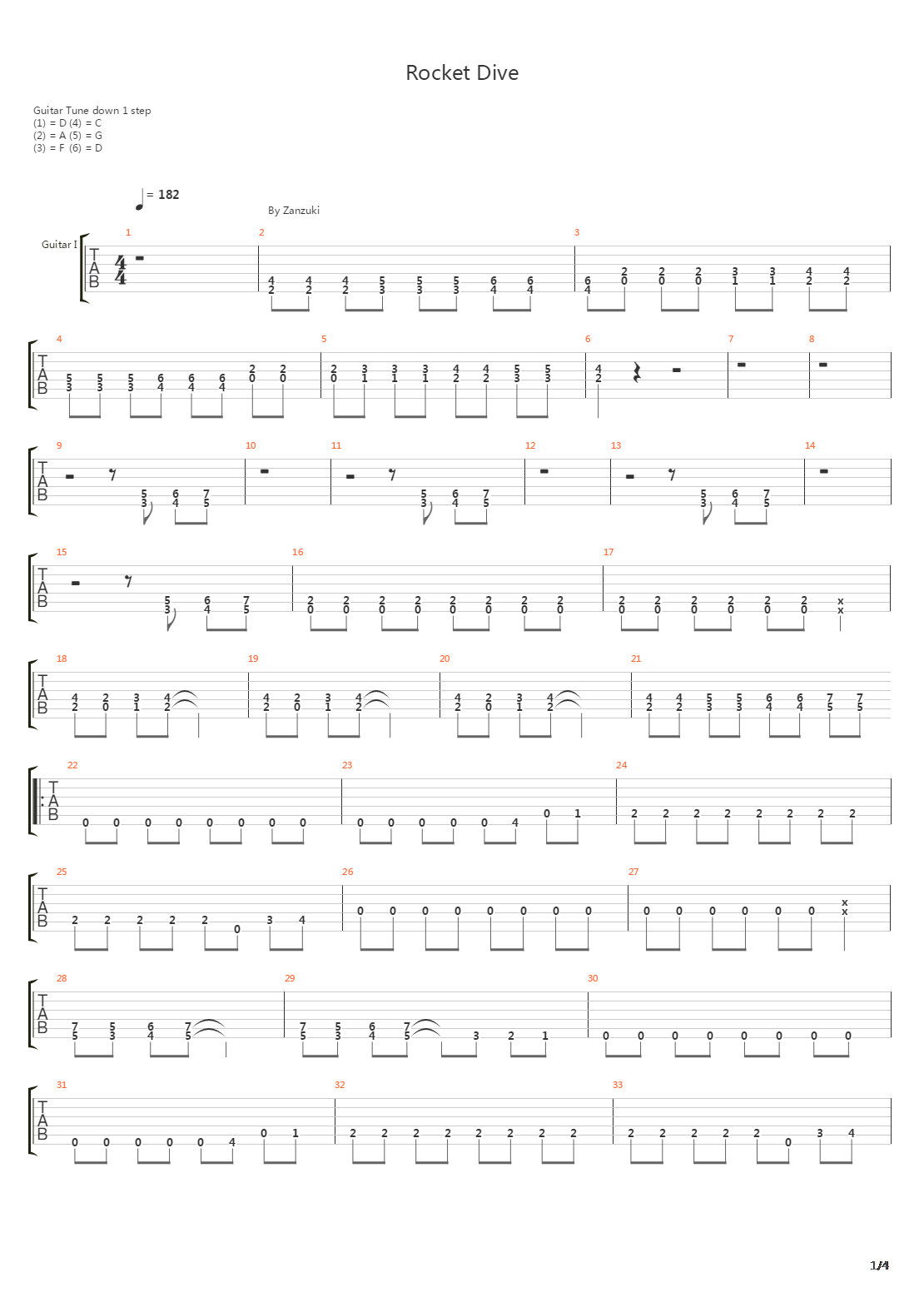 Rocket Dive吉他谱