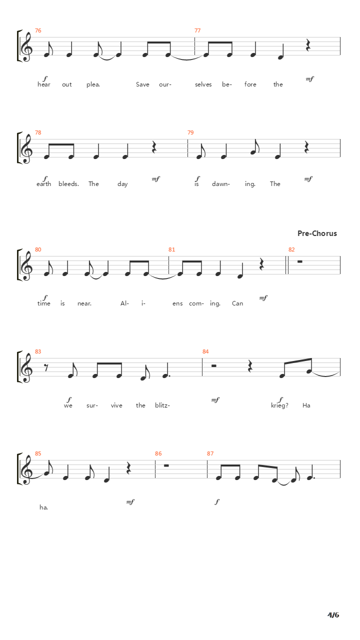 Blitzkrieg吉他谱