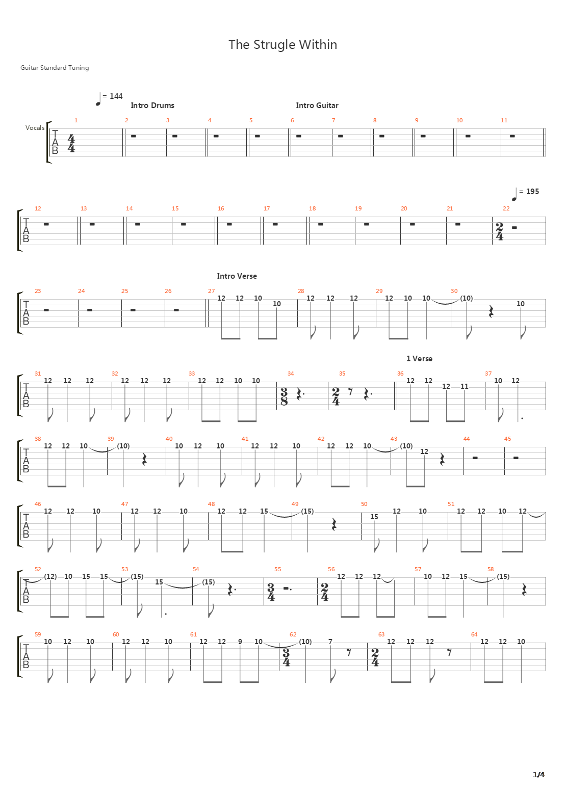 The Struggle Within吉他谱