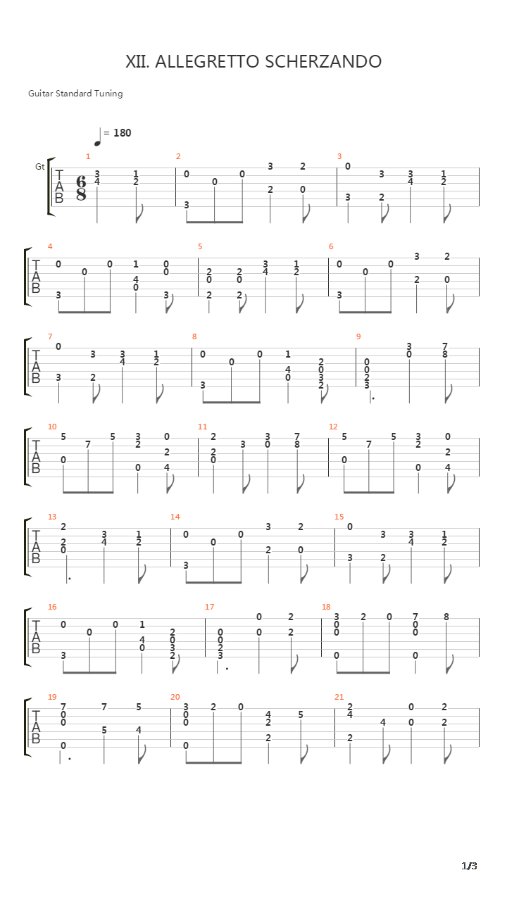 Allegretto Scherzando吉他谱