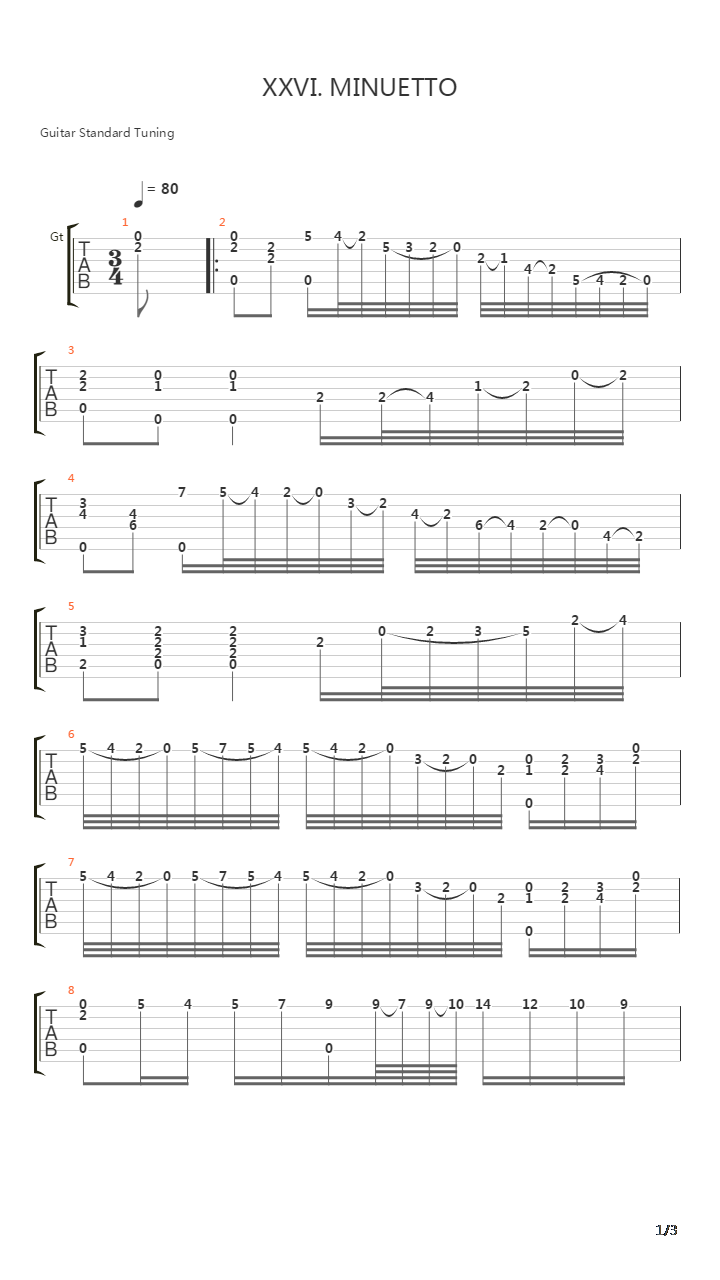 Minuetto吉他谱