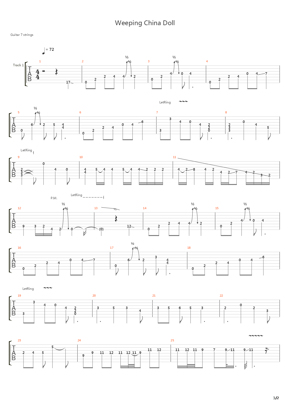 Weeping China Doll吉他谱