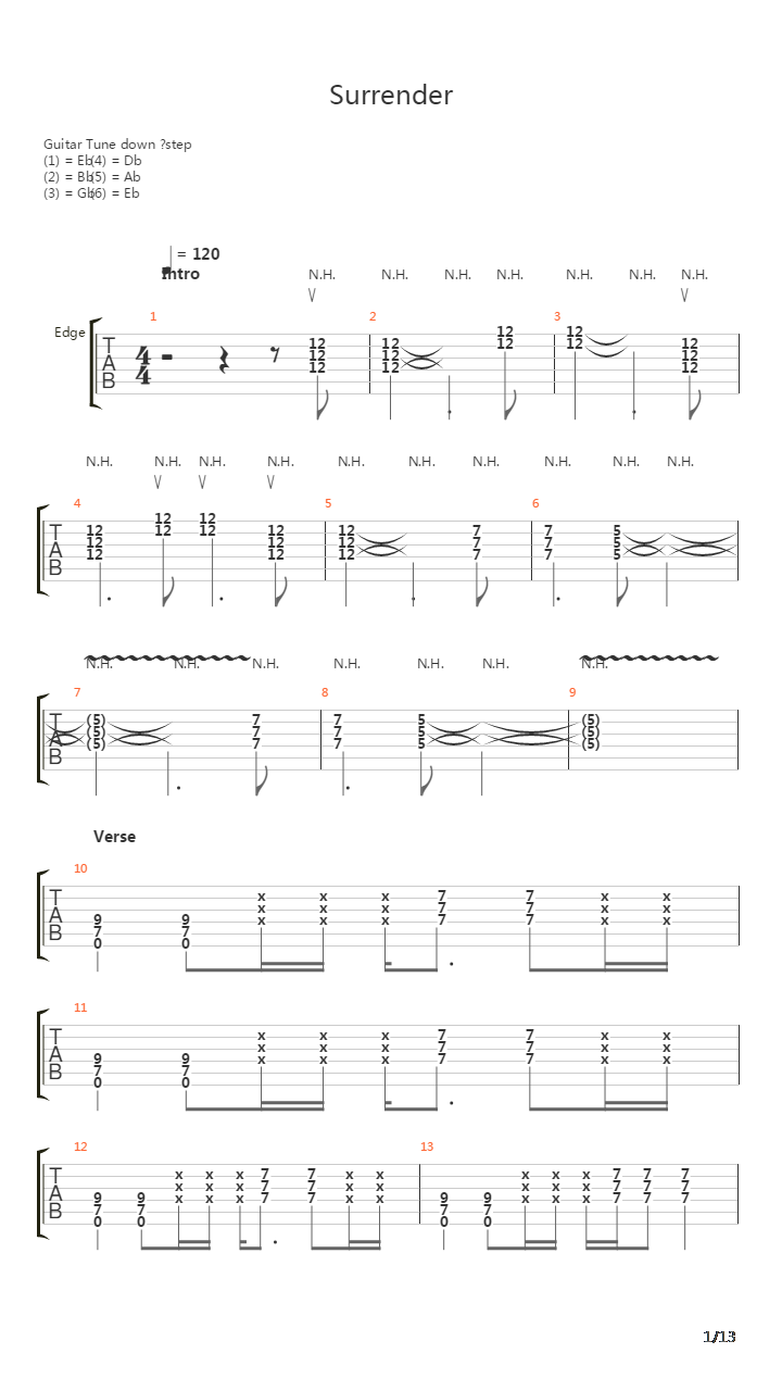 Surrender吉他谱