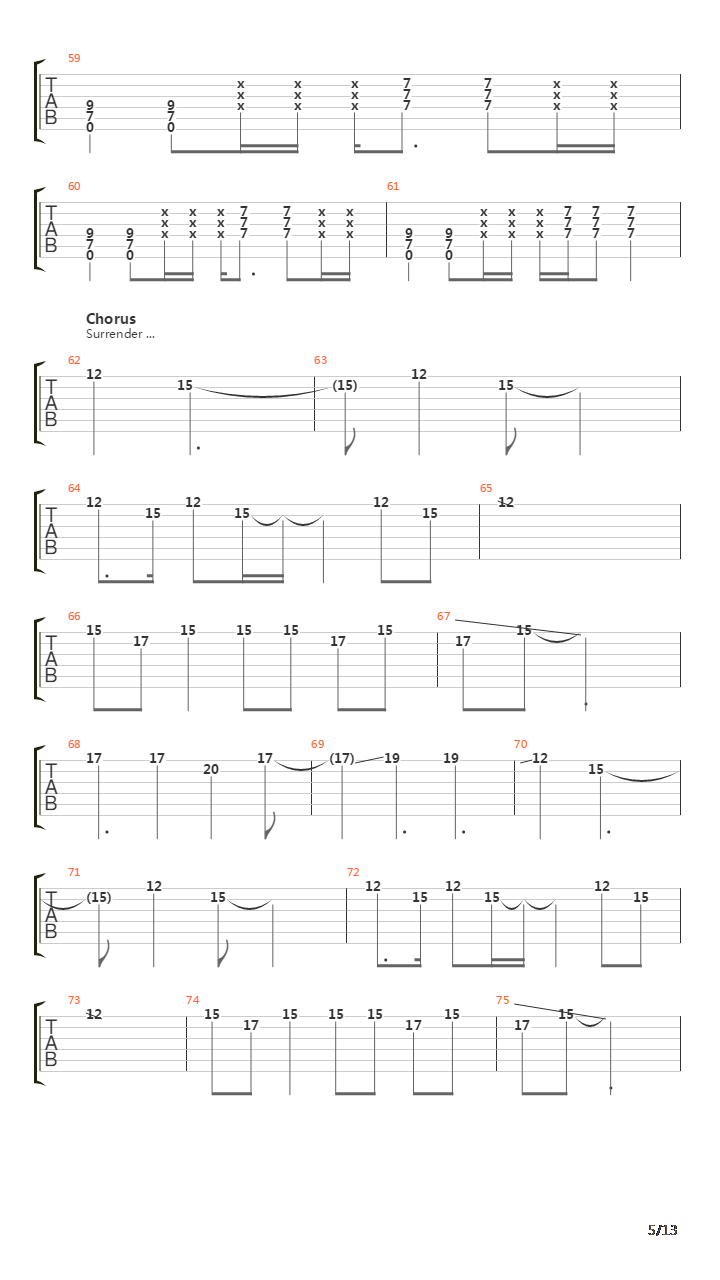 Surrender吉他谱
