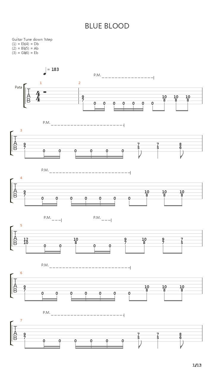 Blue Blood吉他谱