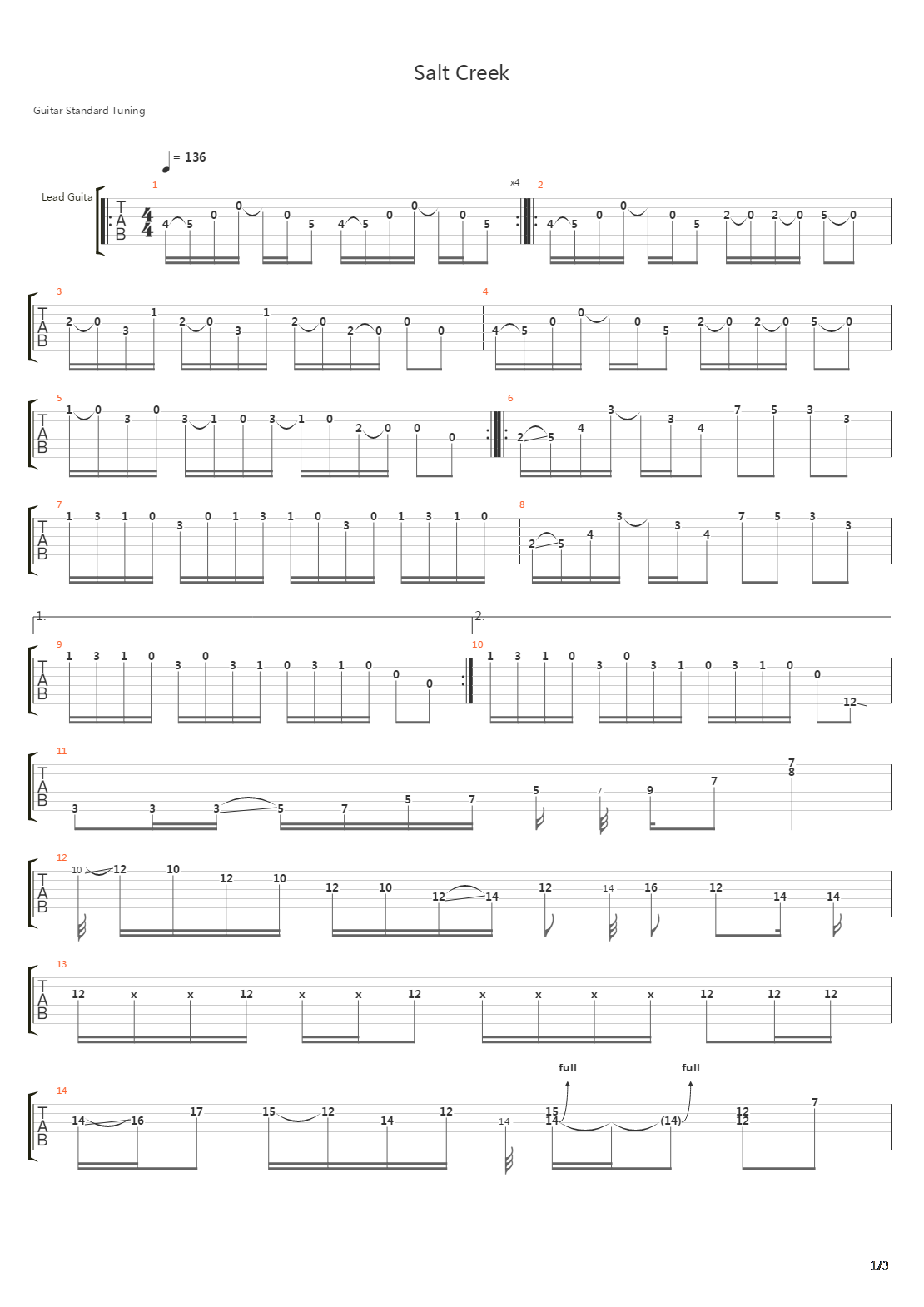 Salt Creek John 5吉他谱