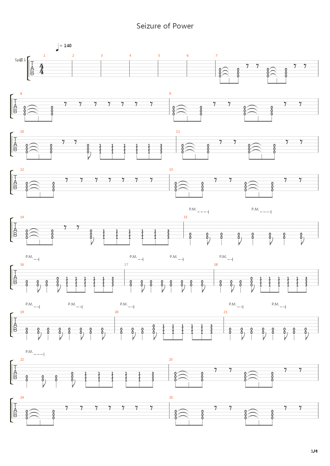 Seizure Of Power吉他谱