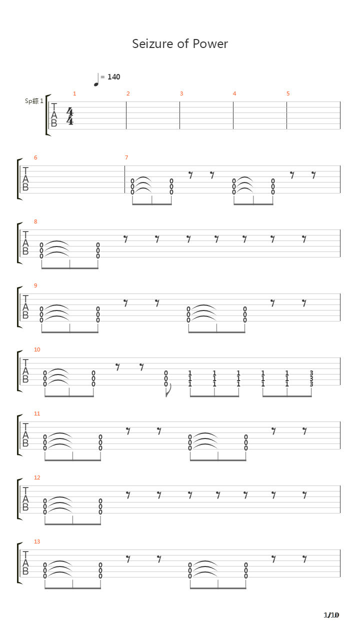 Seizure Of Power吉他谱