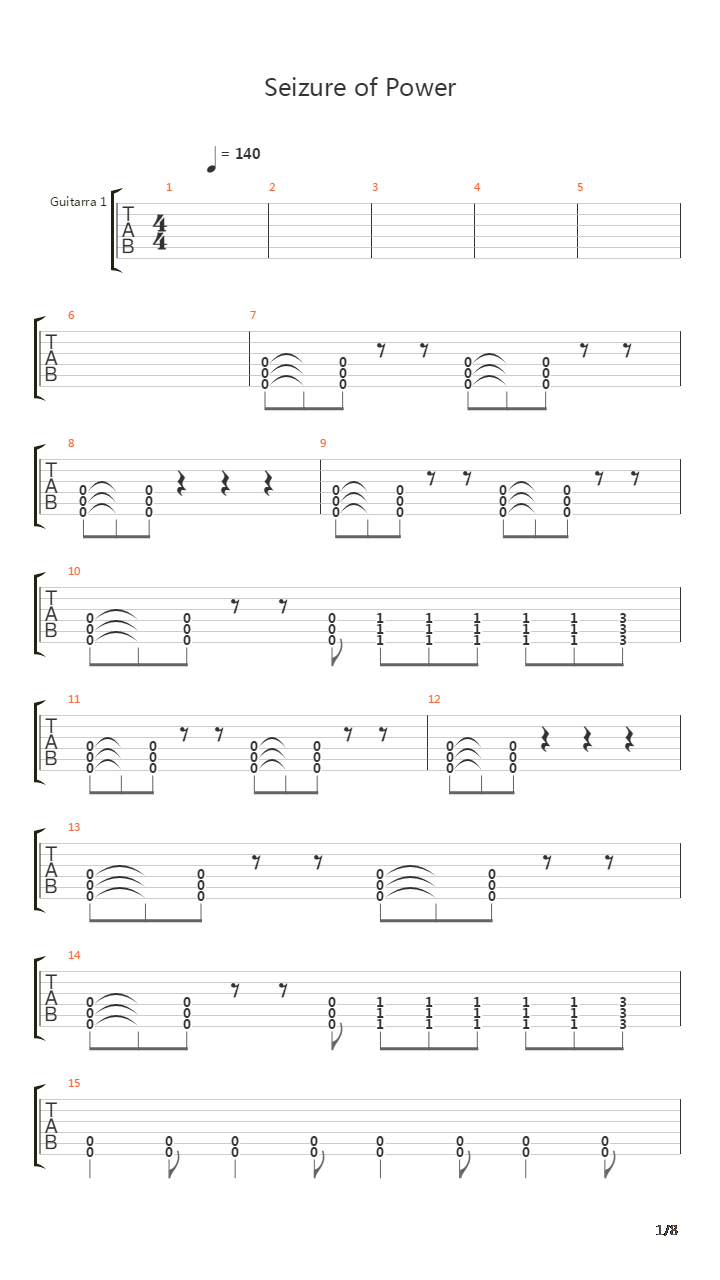 Seizure Of Power吉他谱