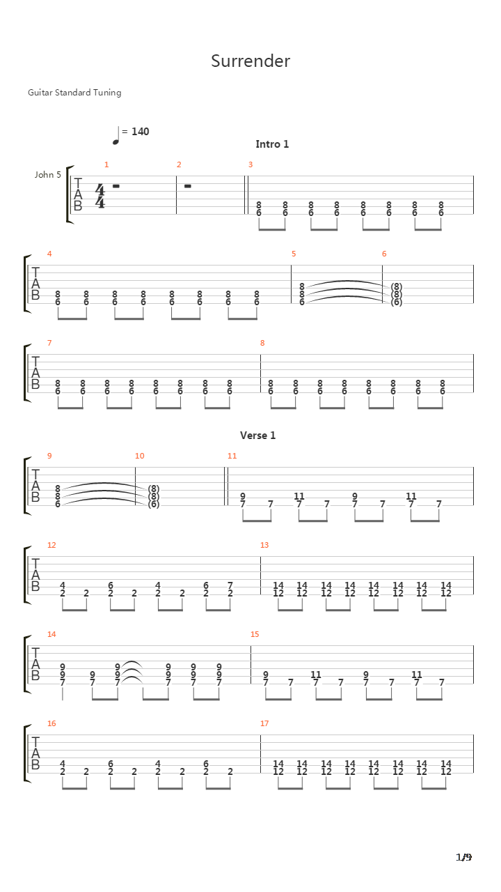 Surrender吉他谱