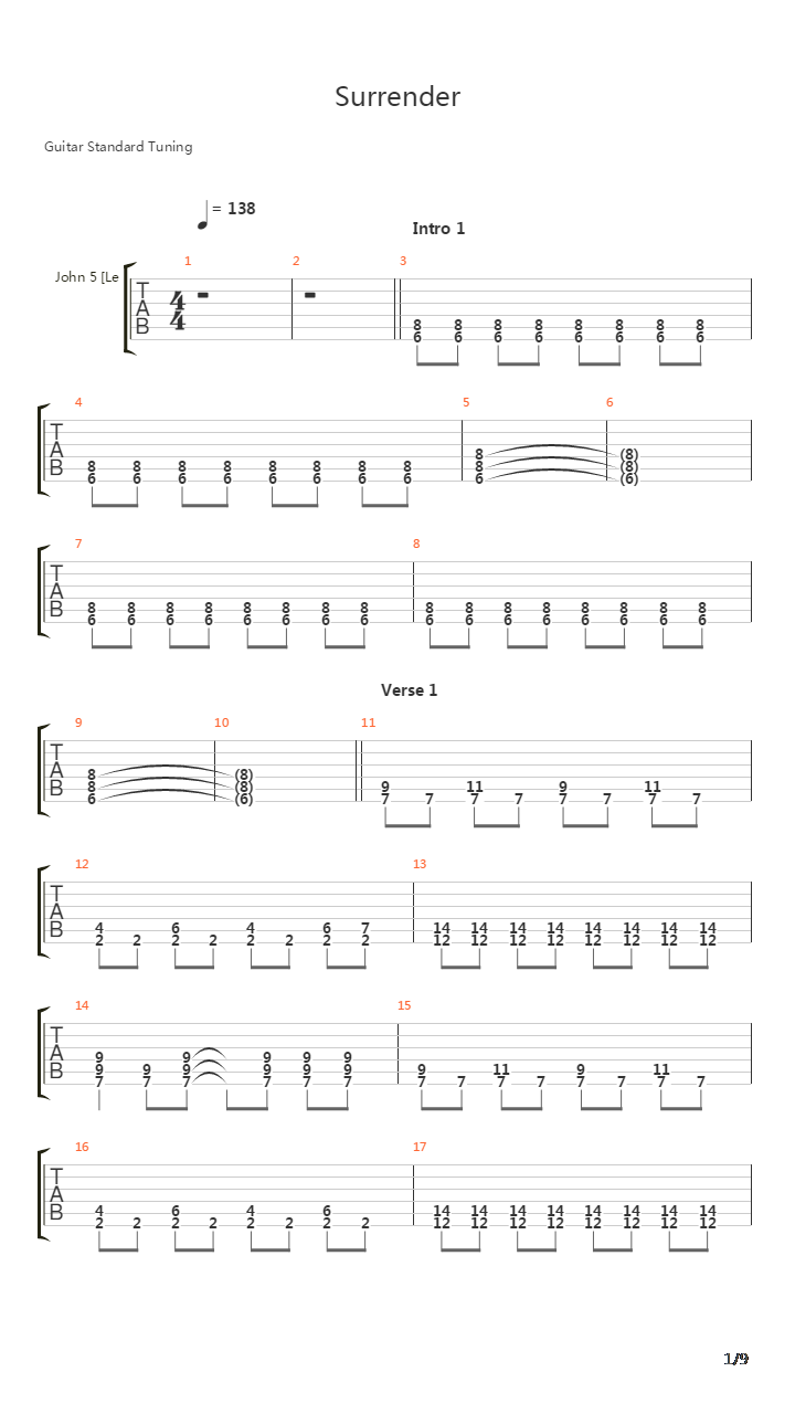 Surrender吉他谱