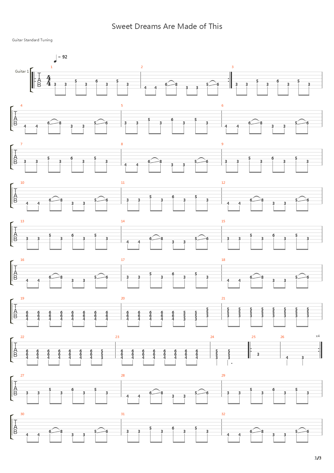 Sweet Dreams吉他谱