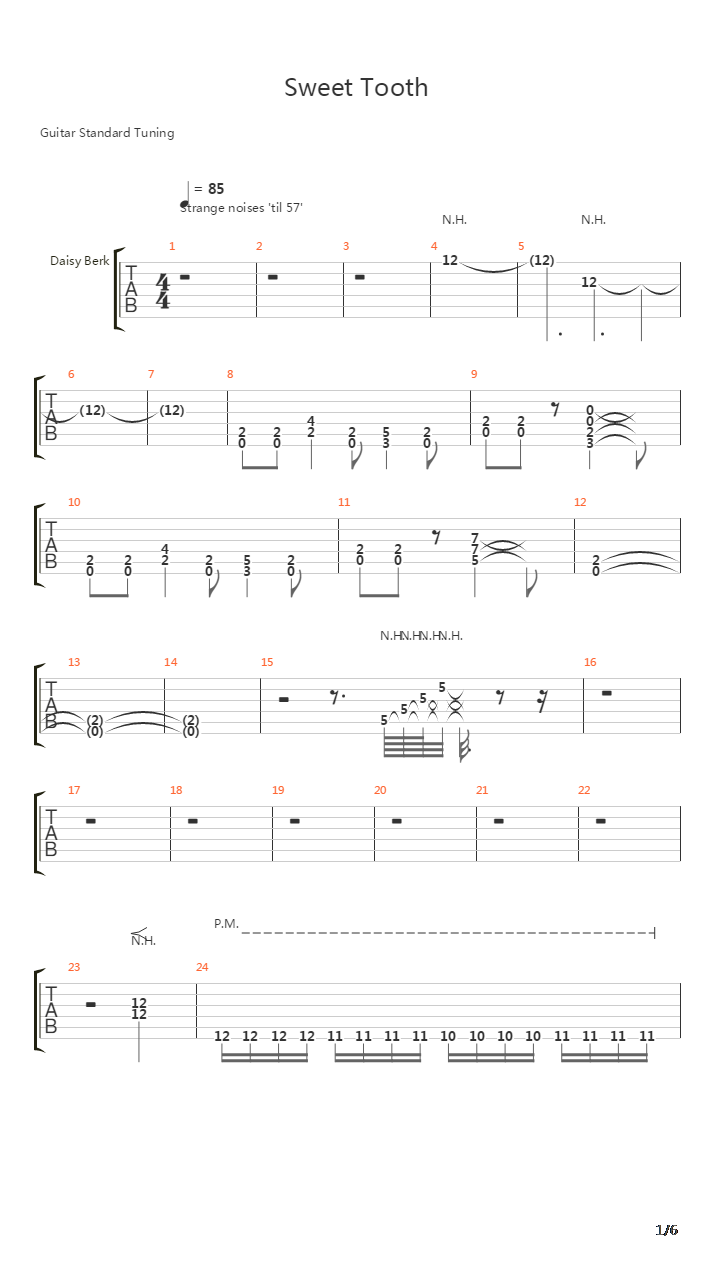 Sweet Tooth吉他谱