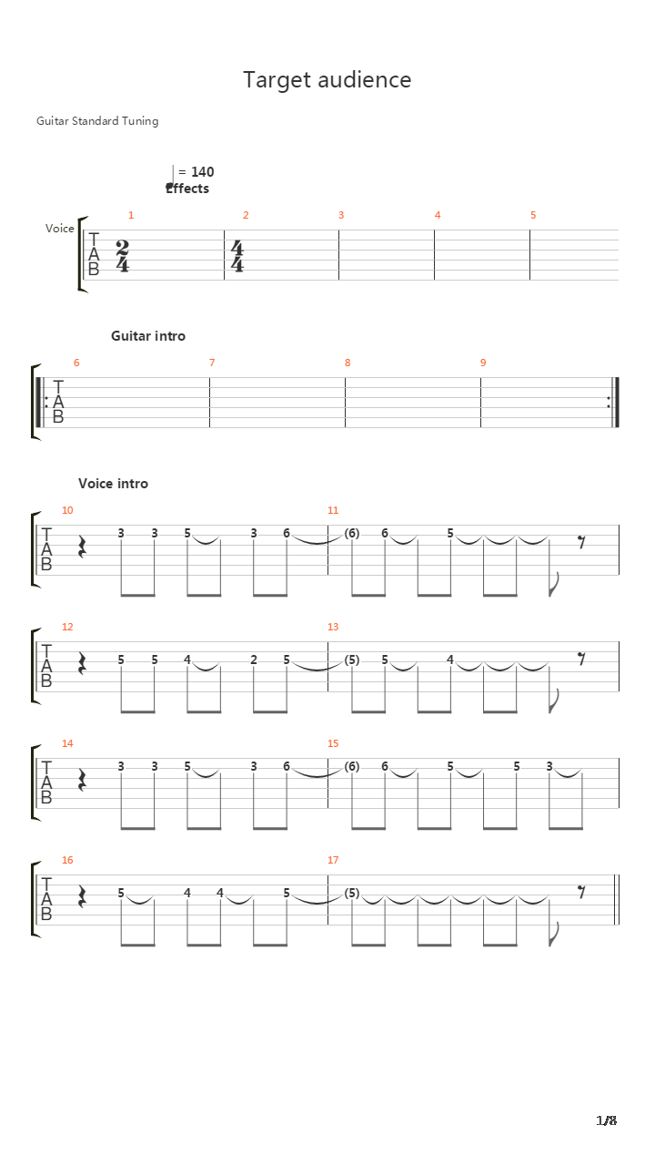 Target Audience吉他谱