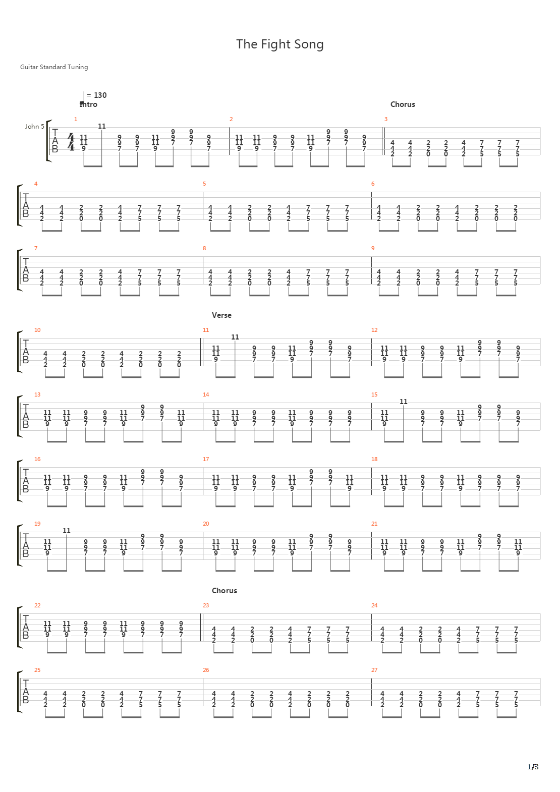 The Fight Song吉他谱