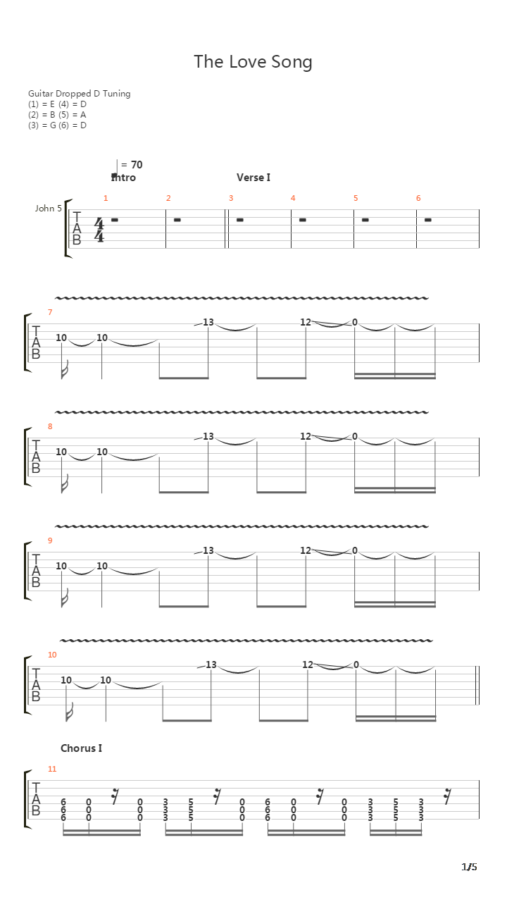 The Love Song吉他谱