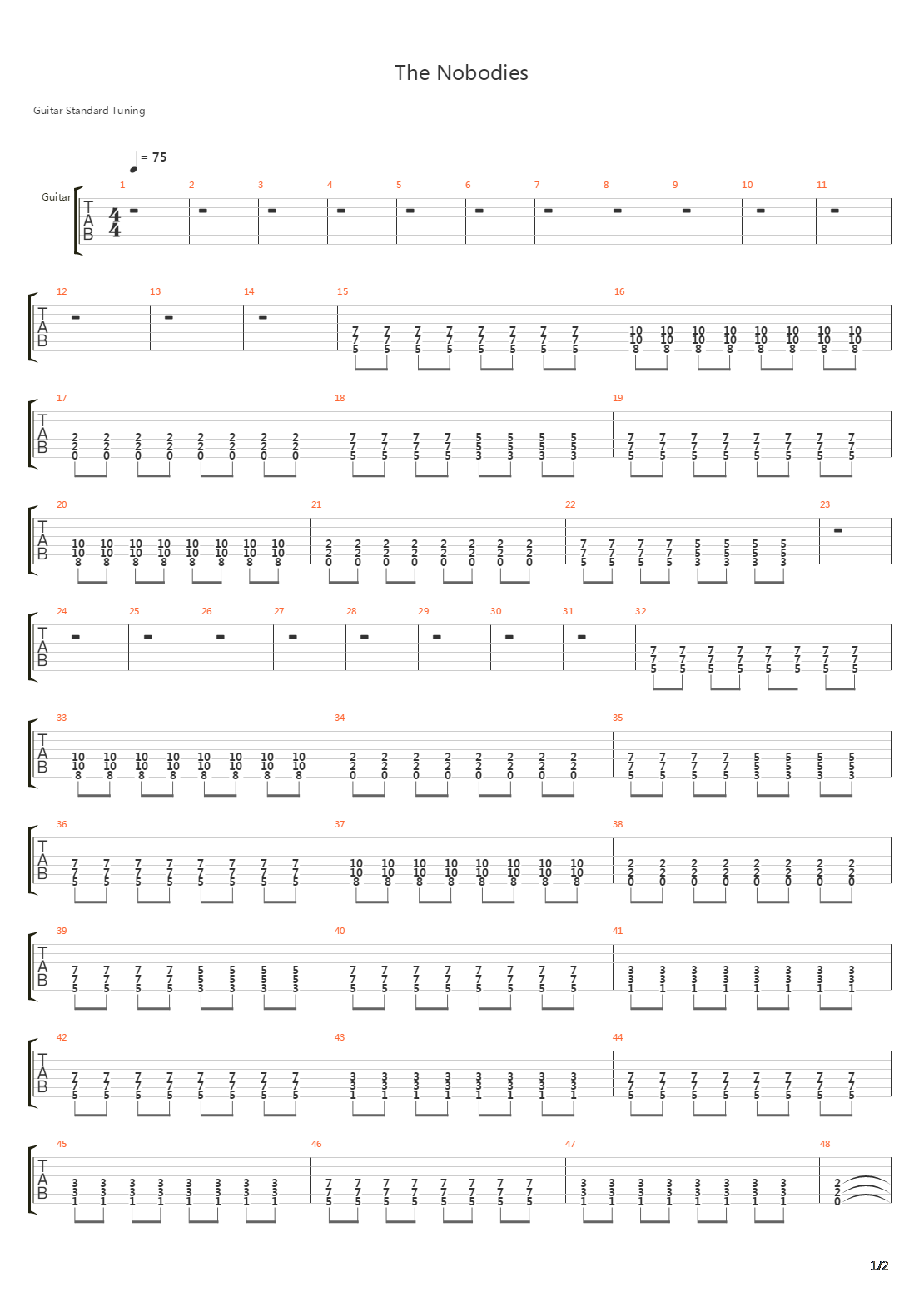 The Nobodies吉他谱