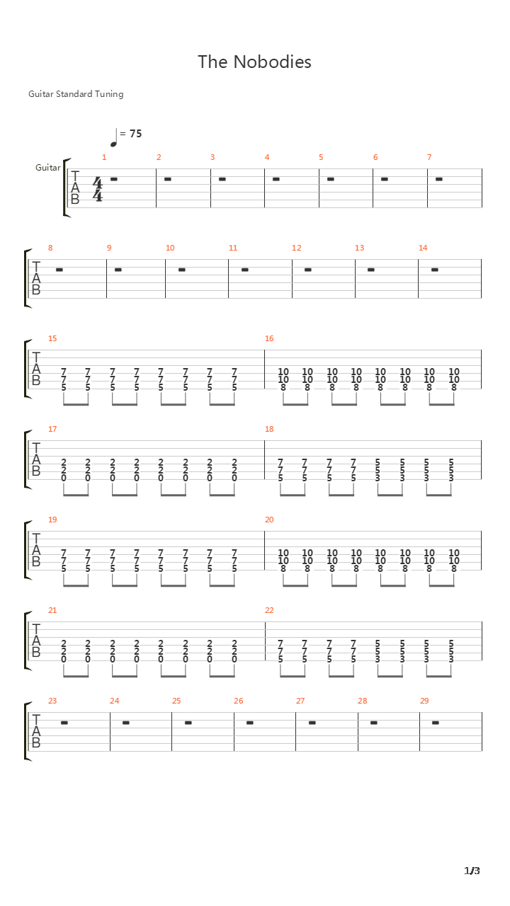 The Nobodies吉他谱