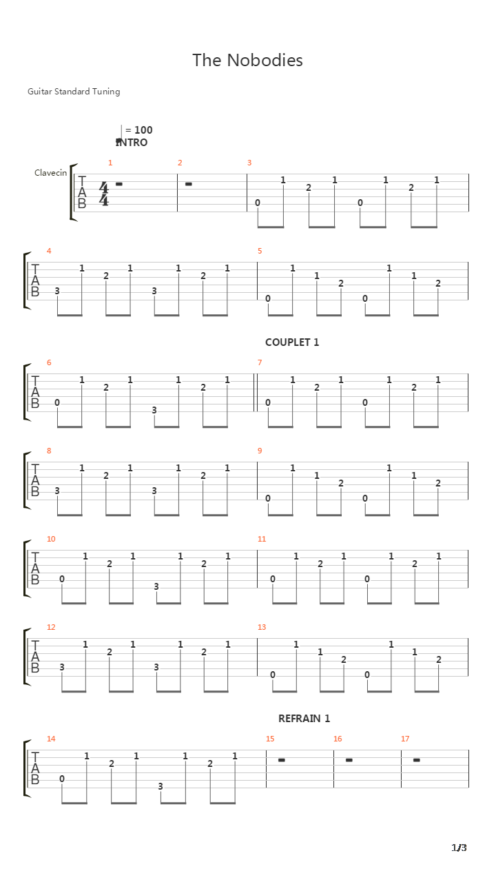 The Nobodies吉他谱
