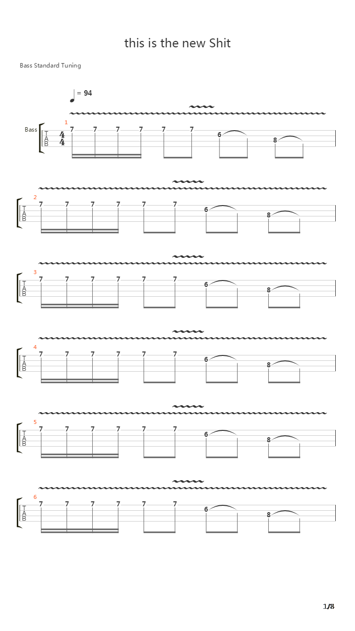 This Is The New Shit吉他谱