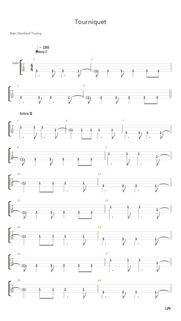 Tourniquet吉他谱