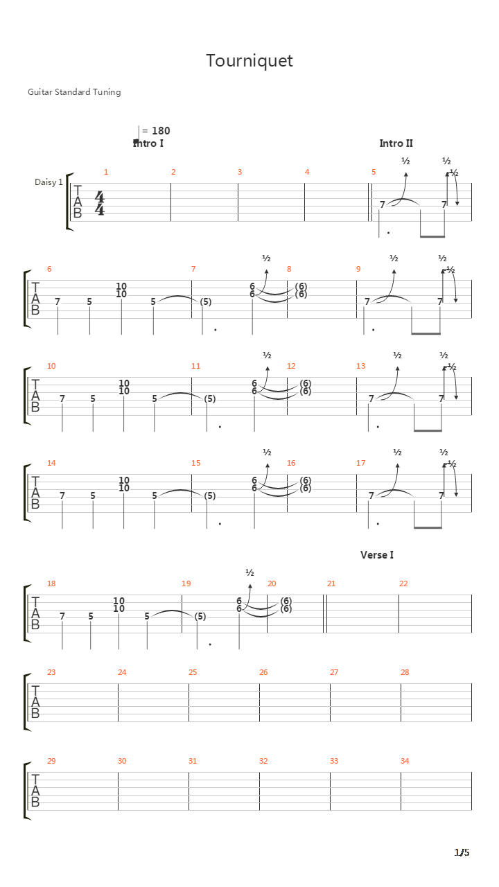 Tourniquet吉他谱