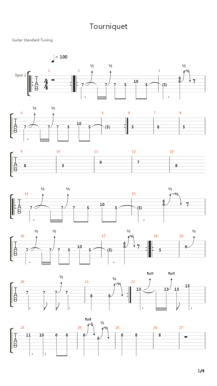 Tourniquet吉他谱