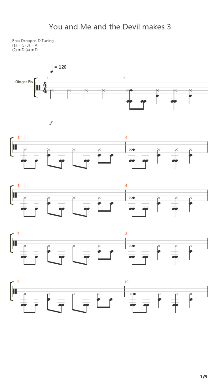 You And Me And The Devil Makes 3吉他谱