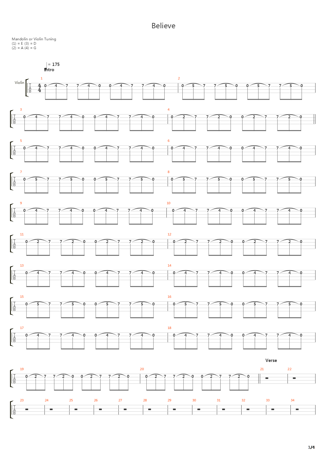 Believe吉他谱
