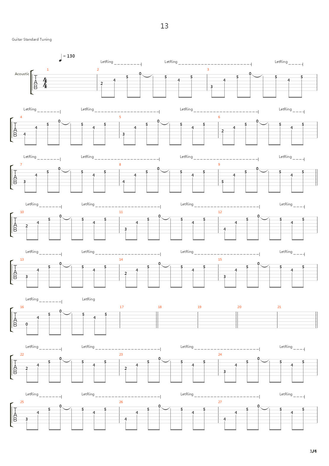 13吉他谱