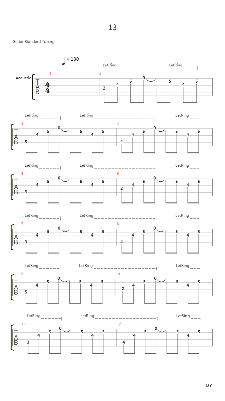 13吉他谱