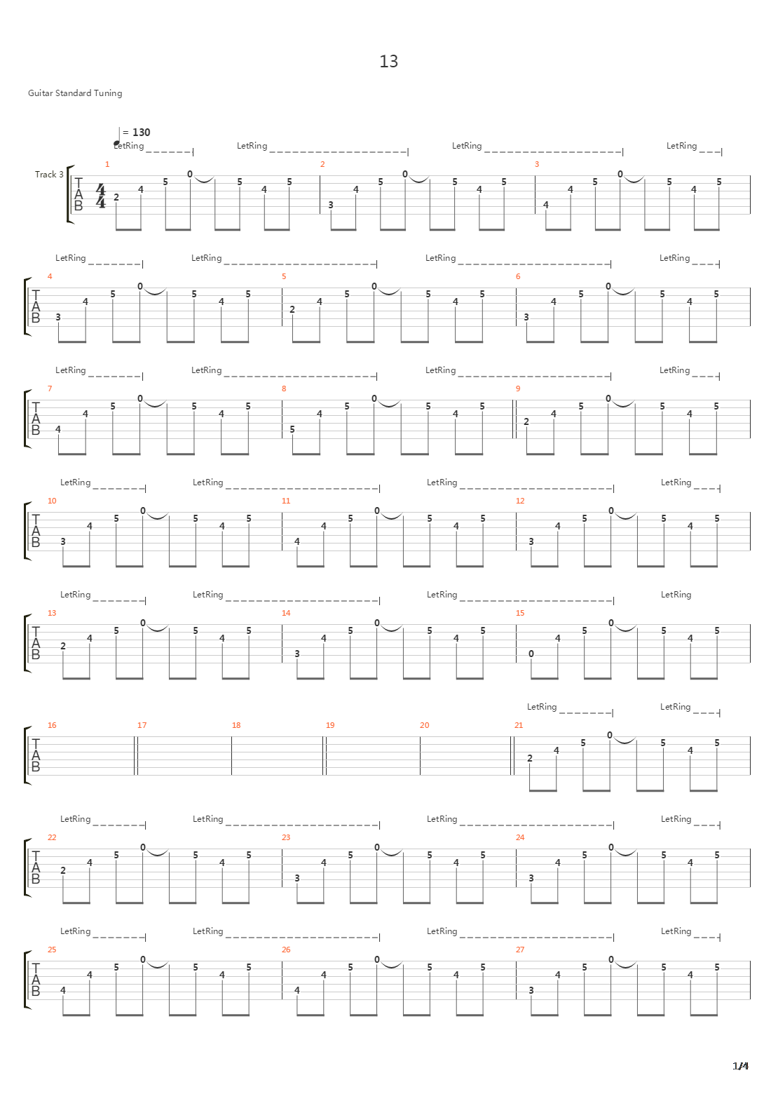 13吉他谱