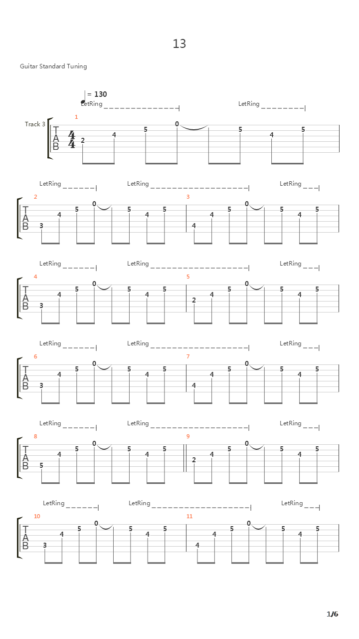 13吉他谱