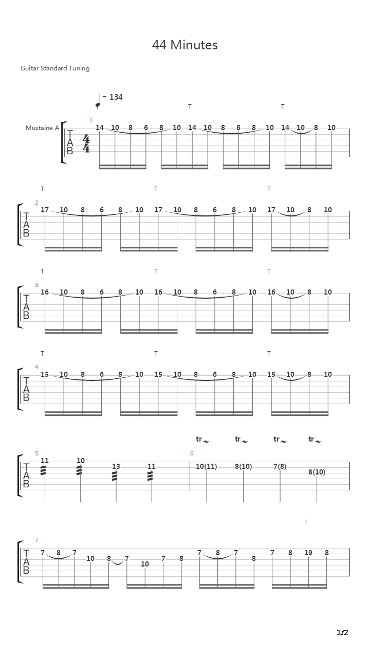 44 Minutes吉他谱