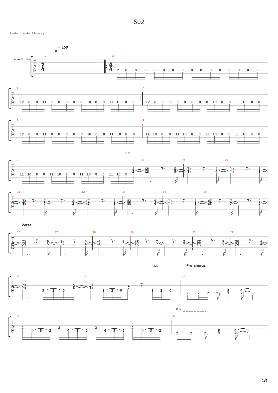 502吉他谱