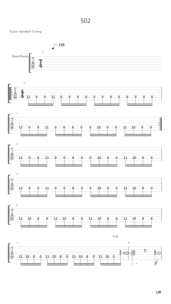 502吉他谱