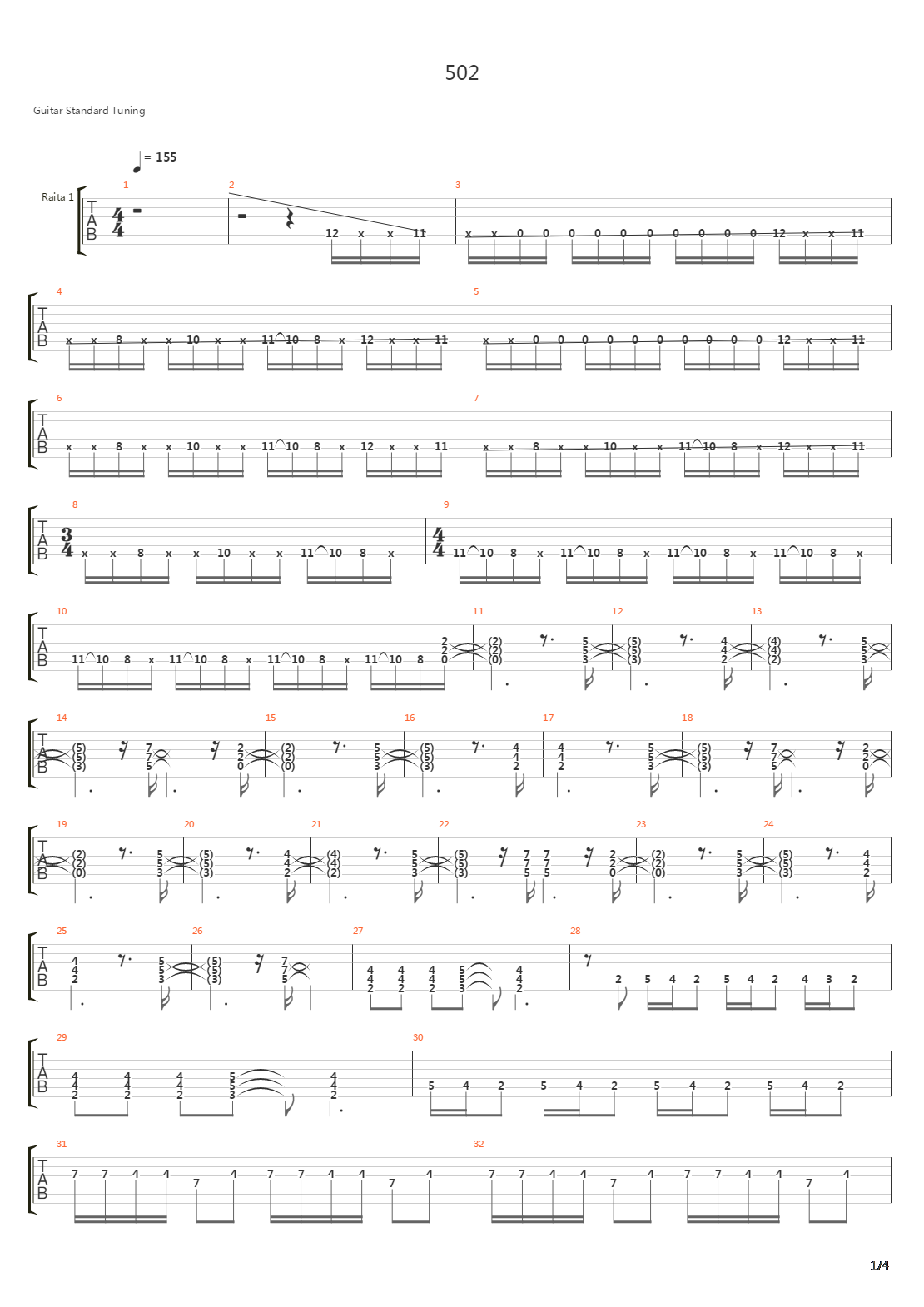 502吉他谱