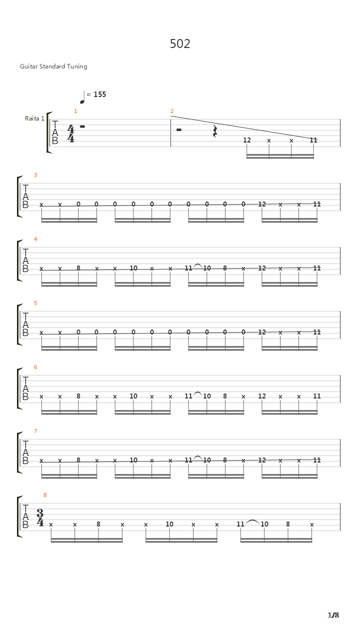 502吉他谱