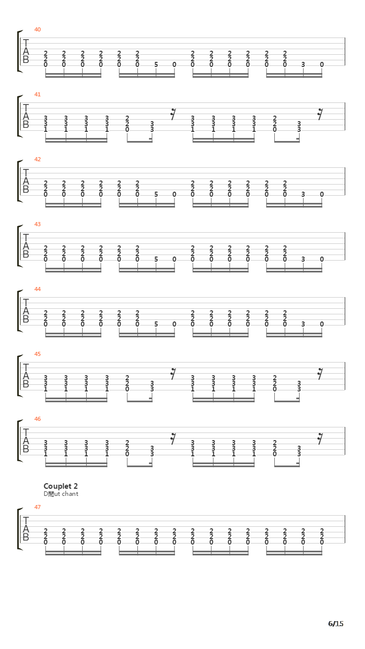 1000 Times Goodbye吉他谱