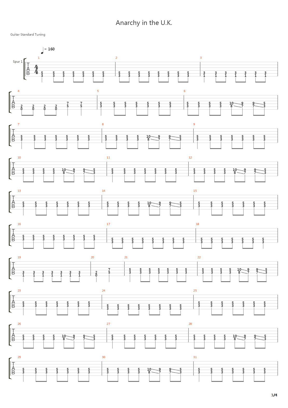 Anarchy In The Uk吉他谱