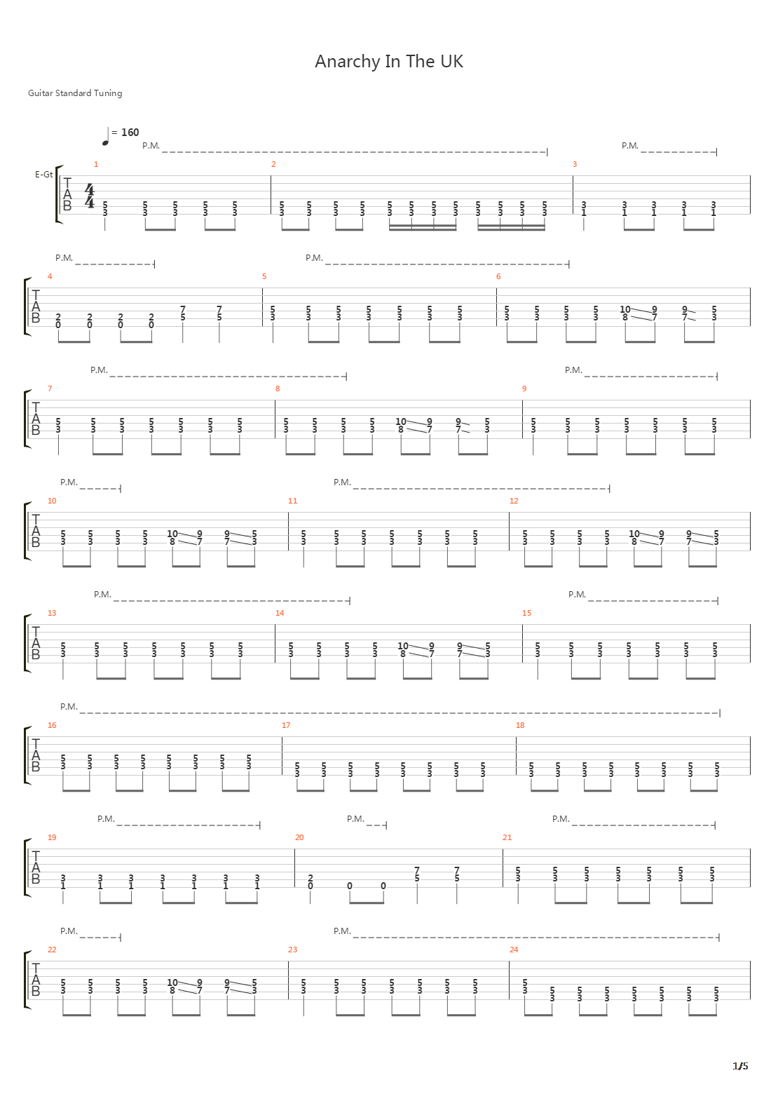 Anarchy In The Uk吉他谱