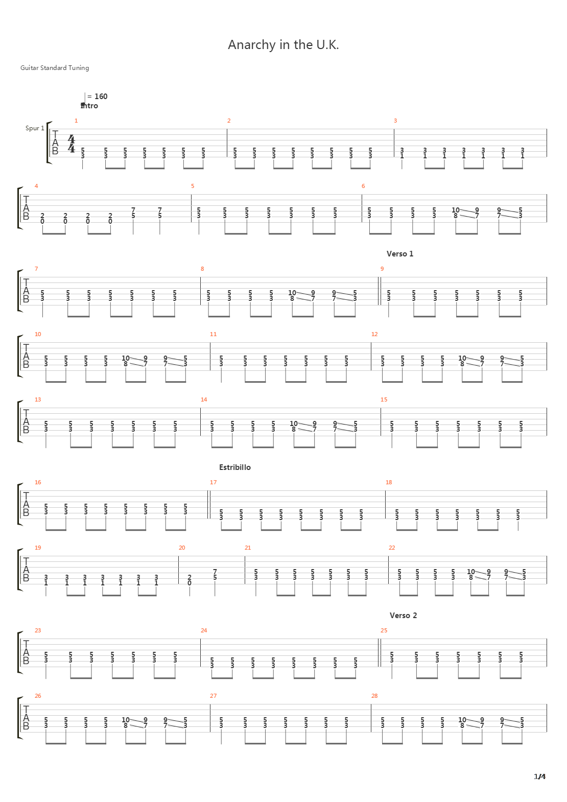 Anarchy In The Uk吉他谱